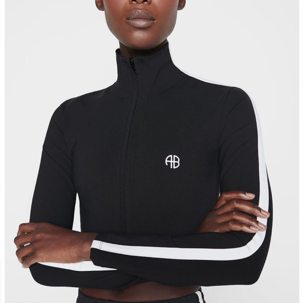 ANINE BING black jacket with white stripes SMALL